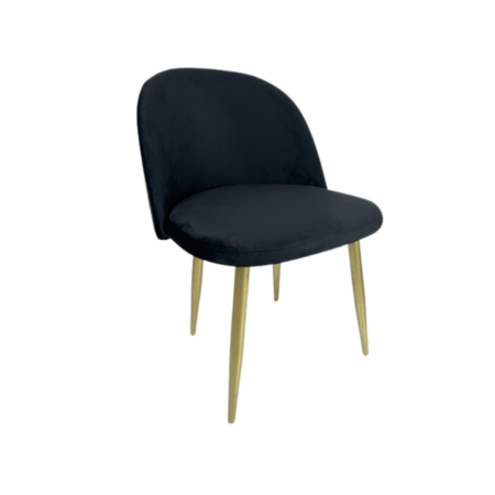 Cadeira Frida - Pés Dourados (veludo preto) 0,56 x 0,50 x 0,43h x 0,76h