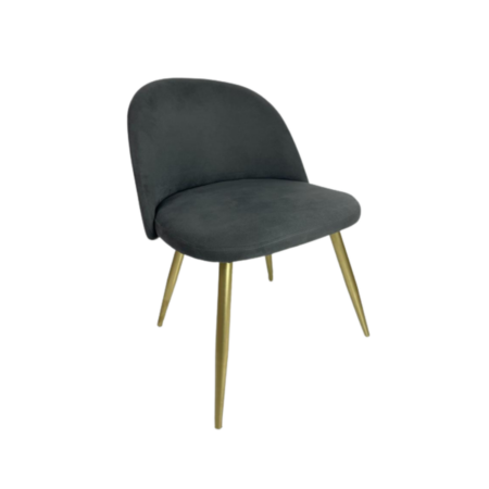 Cadeira Frida - Pés Dourados (veludo cinza) 0,56 x 0,50 x 0,43h x 0,76h
