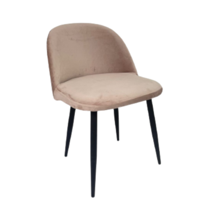 Cadeira Frida - Pés Pretos (veludo rosa seco) 0,56 x 0,50 x 0,43h x 0,76h