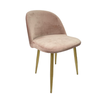 Cadeira Frida - Pés Dourados (veludo rosa seco) 0,56 x 0,50 x 0,43h x 0,76h