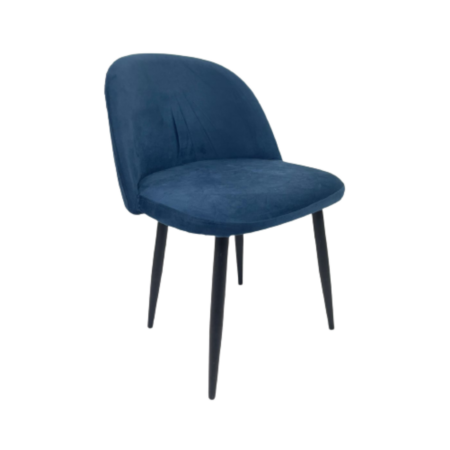Cadeira Frida - Pés Pretos (veludo azul marinho) 0,56 x 0,50 x 0,43h x 0,76h