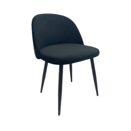 Cadeira Frida - Pés Pretos (veludo preto) 0,56 x 0,50 x 0,43h x 0,76h