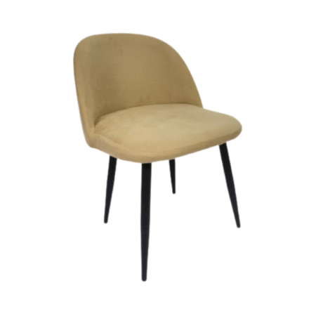 Cadeira Frida - Pés Pretos (veludo bege) 0,56 x 0,50 x 0,43h x 0,76h