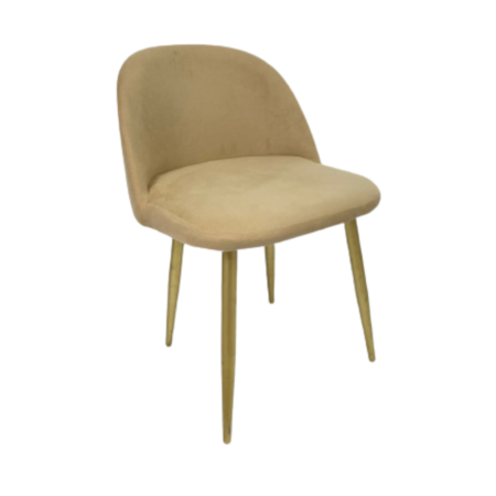Cadeira Frida - Pés Dourados (veludo bege) 0,56 x 0,50 x 0,43h x 0,76h