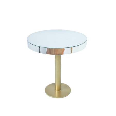 Mesa Rio com Tampo Espelhado (base dourada) 0,70 x 0,72h