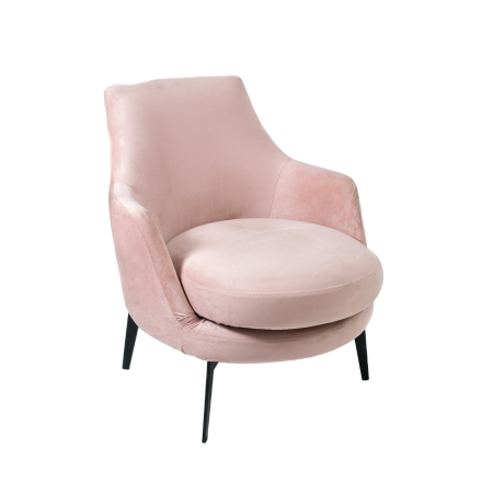 Poltrona Positano no Veludo Rosa Bebê 0,80 x 0,68 x 0,78h