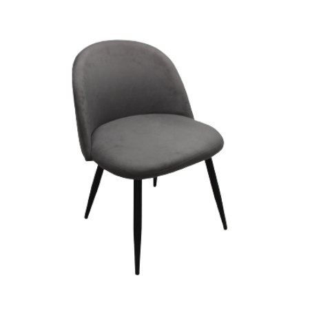 Cadeira Frida - Pés Pretos (veludo cinza) 0,56 x 0,50 x 0,43h x 0,76h
