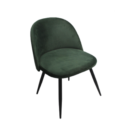 Cadeira Frida - Pés Pretos (veludo verde) 0,56 x 0,50 x 0,43h x 0,76h
