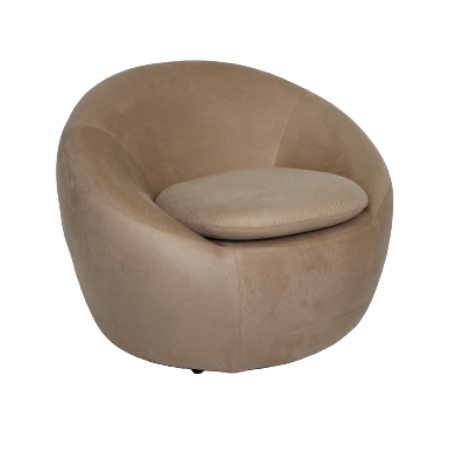 Poltrona Joana no Veludo Bege 0,85 x 0,80 x 0,70h
