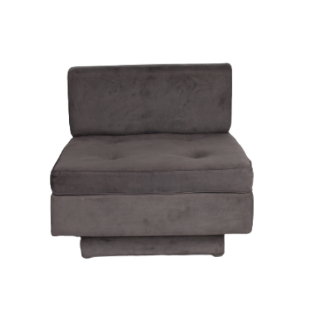 Puff futon com encosto (veludo cinza) 0,80 x 0,80 x 0,44h x 0,55h