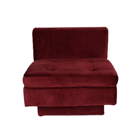 Puff futon com encosto (veludo marsala) 0,80 x 0,80 x 0,44h x 0,55h