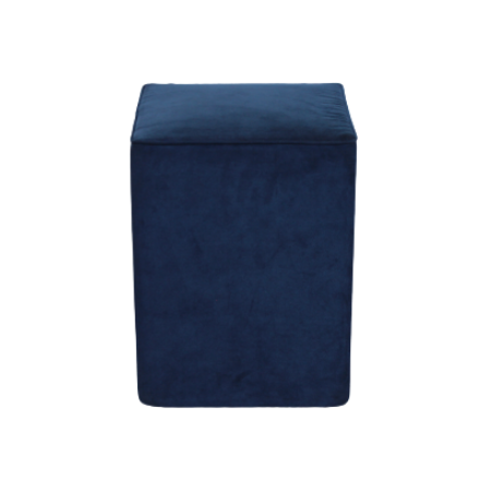 Puff Quadrado ( veludo azul marinho ) 0,40 x 0,40 x 0,45h