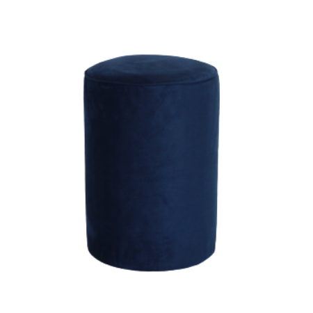 Puff Redondo ( veludo azul marinho ) 0,30 diam x 0,42h