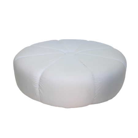 Puff Tangerina Grande ( veludo branco ) 1,70 diam x 0,45h