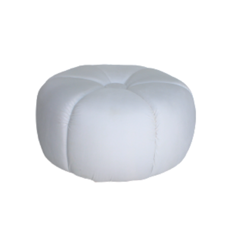 Puff Tangerina Pequeno ( veludo branco ) 0,85 diam x 0,45h